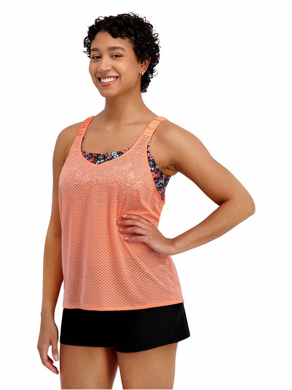 ZeroXposur Coral Mesh Swim Tank with Floral Liner